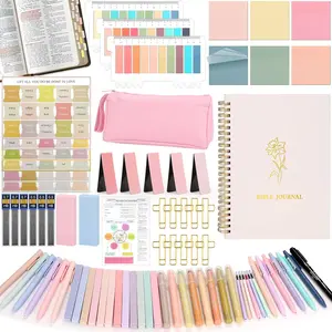 106 Pack Bible Study Supplies Journaling Kit for Women, Church Journal Note Taking Annotation Kit, Tabs and Highlighters Set with Pencil Case and More Bible Accessories Christian Gift