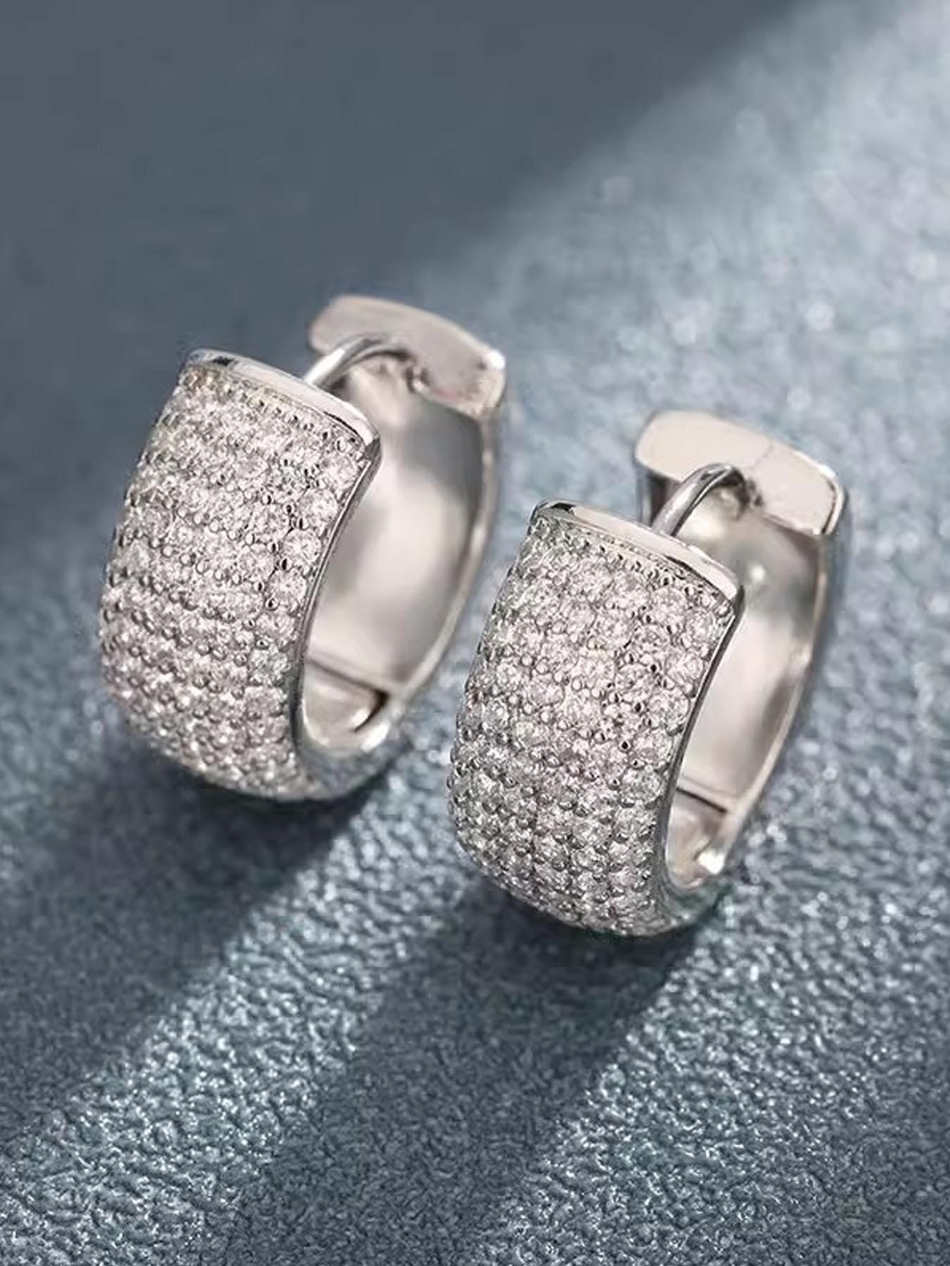 Rhinestone Decorated Hoop Earrings, Statement Earrings, Fashion Earrings, Versatile Earrings, Elegant Jewelry for Party, Daily Decor, Trendy All-match & Exquisite Jewelry for Birthday Gift, Jewelry Gifts