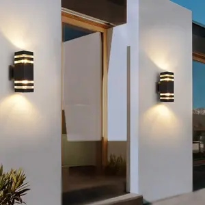 2pcs Outdoor Waterproof Wall Lights, Up Down Light Illumination, E27 Socket Design, Ideal for Garden, Courtyard, Corridor, Front Door, Garage