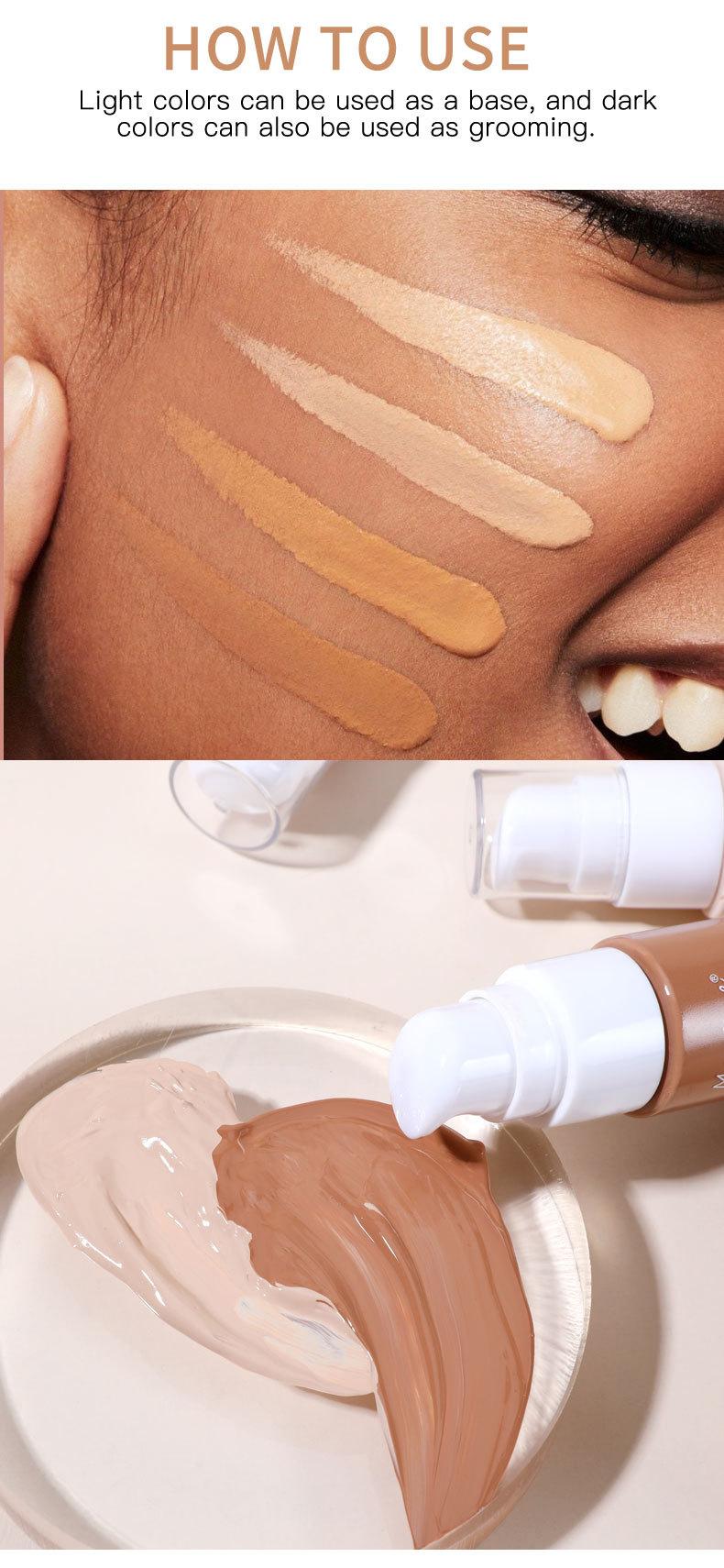 MAXFINE 12-Color Liquid Foundation Cosmetic - Waterproof Concealer, Oil Control, Long-Lasting, Smudge-Proof