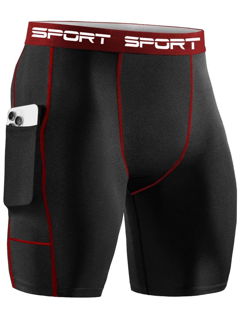 Men's Colorblock Sports Shorts, Breathable Comfortable Gym Shorts, Lightweight Sports Bottoms for Running & Basketball, Athletic Shorts