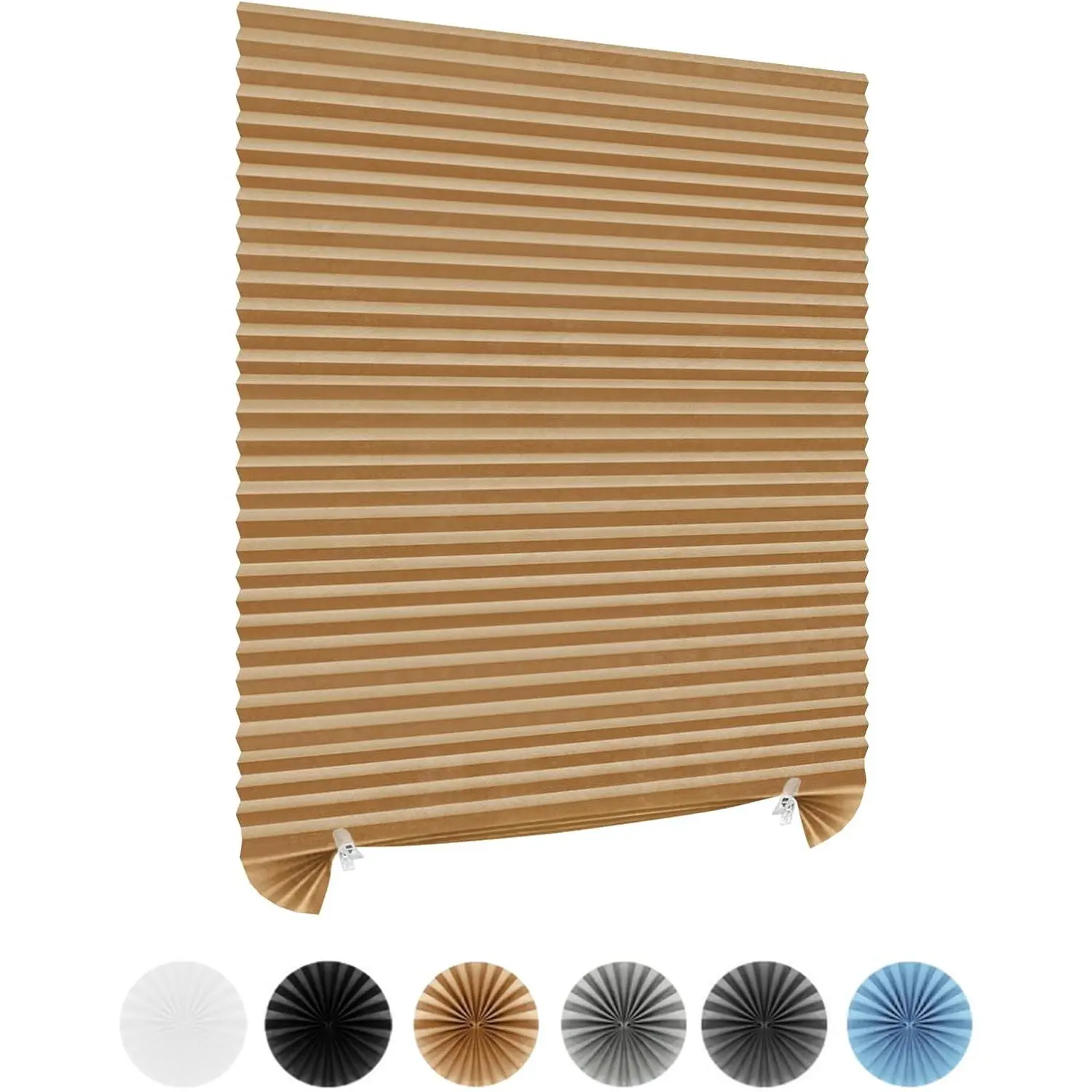 Window Blinds Cordless No Drill Cut to Size Clip  Stick  Self Adhesive Temporary Blinds Pleated Paper Blinds for Windows Doors Shades for   Bedroom Kitchen Bathroom