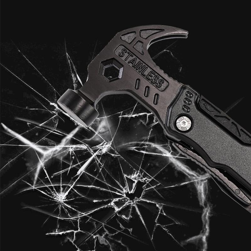 Volixor Outdoor Multi-functional Claw Hammer Vehicle Safety Folding Hammer Broken Window Escape Hammer Woodworking Hammer Camping Tool