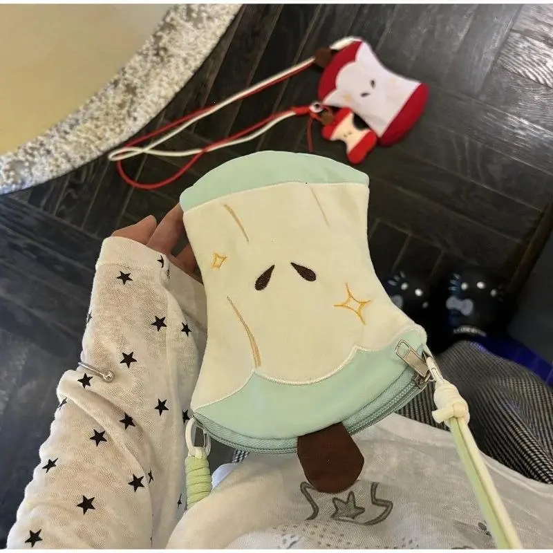 Cute Summer Green Apple Shaped Phone Bag Portable Crossbody Bag Small Cartoon Fruit Shoulder Purse Travel Storage Women Handbag