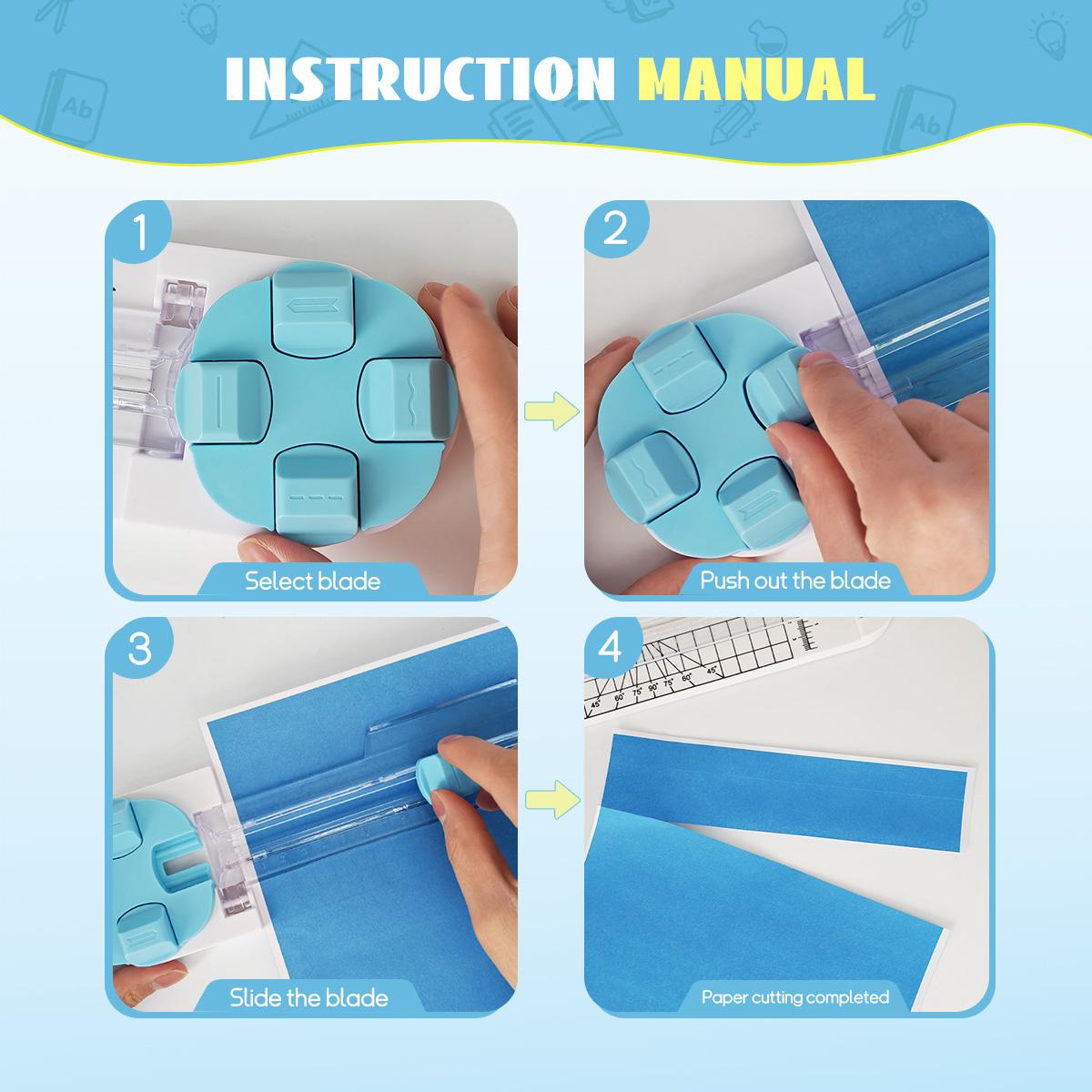 4-in-1 Paper Cutter & Trimmer for Straight, Wave,Perforated & Creasing| All-in-One Scrapbooking Tool for CraftPaper, Cardstock, Photos, Cards, Labels| Professional &Portable Paper Cutting Machine