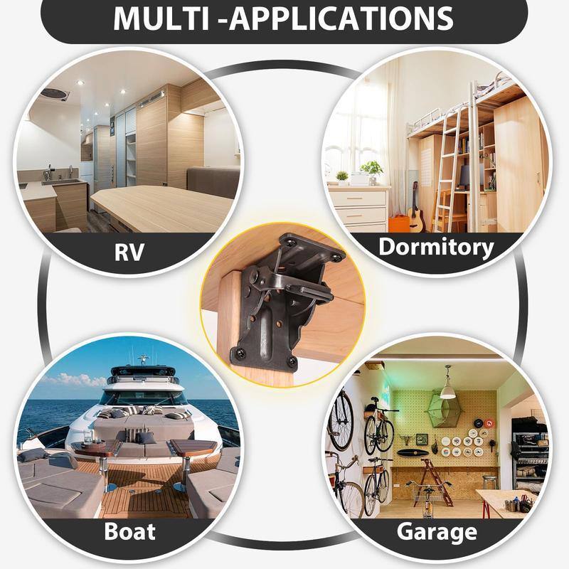 4/8 Pack Table Leg Folding Brackets for Extension Support, Locking Hinges for Table Legs, Bed Leg and Workbench Use Hardware