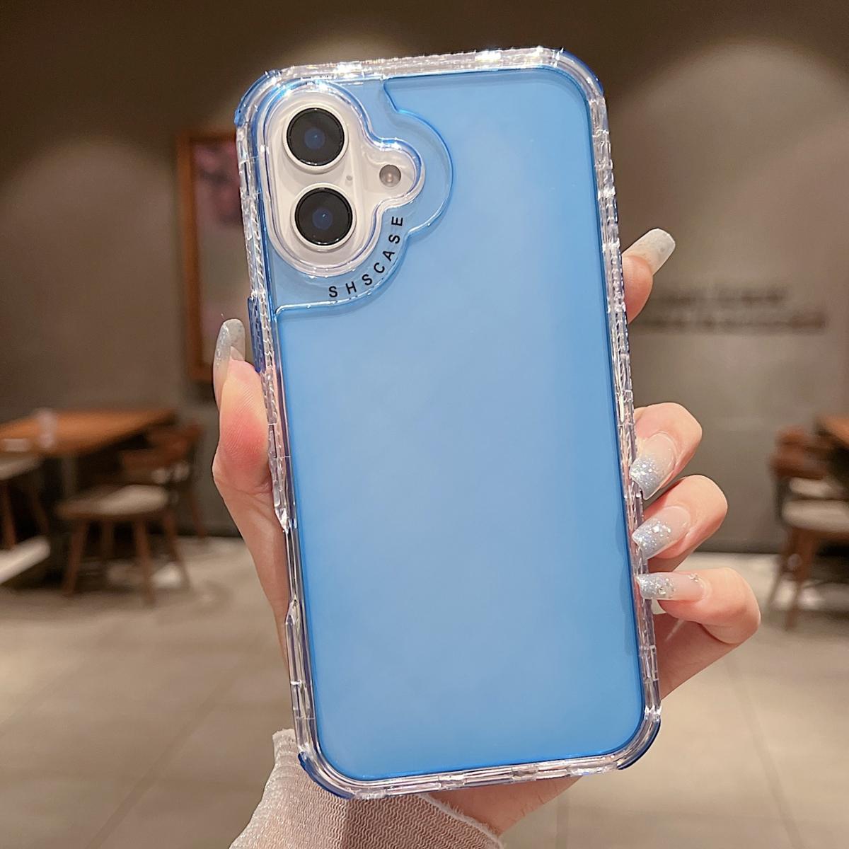 Candy Color Smartphone Case for Multiple iPhone Models (17/16/15/14/13/12 Pro Max) - Durable 3-Layer Anti-Drop Shockproof Heavy Duty Bumper Handheld Casing, Crystal Mobile Phone Accessories