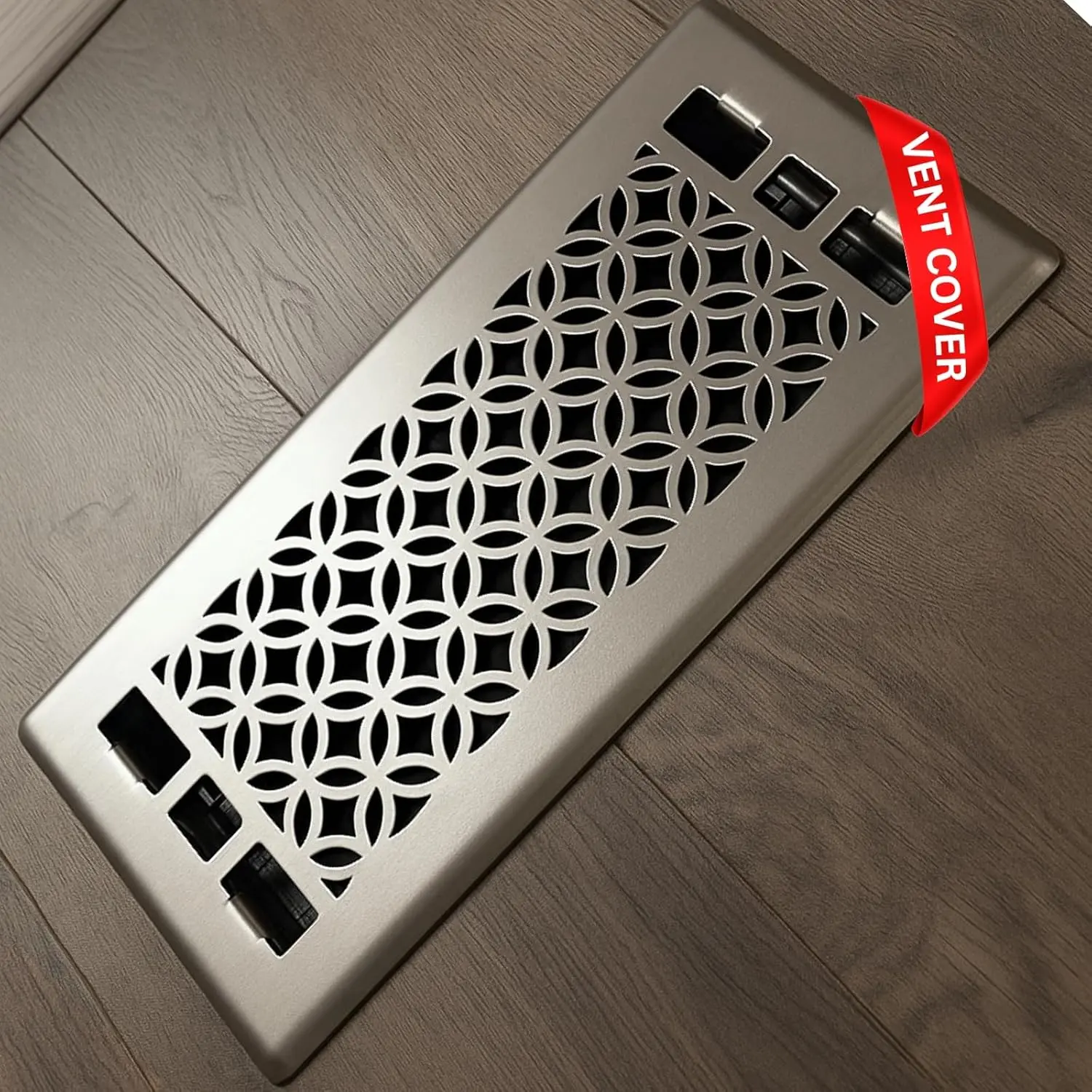 Floor Vent Covers 4x10 - Air Vent Covers, Heavy Duty Floor Vents for , Adjustable Airflow Register Vent Cover for Walls and  Flooring, Floor Register Cover Air Vents Satin Nickel Finish
