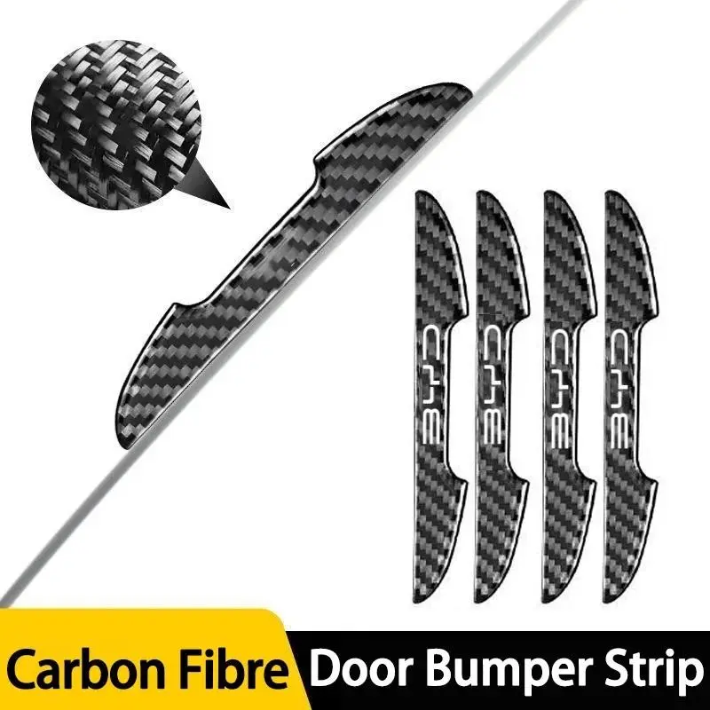 4-Piece Carbon Fiber Car Door Bumper Strip Set for Byd, Durable Protection for Your Vehicle, Easy Installation, Perfect Fit for Byd Models