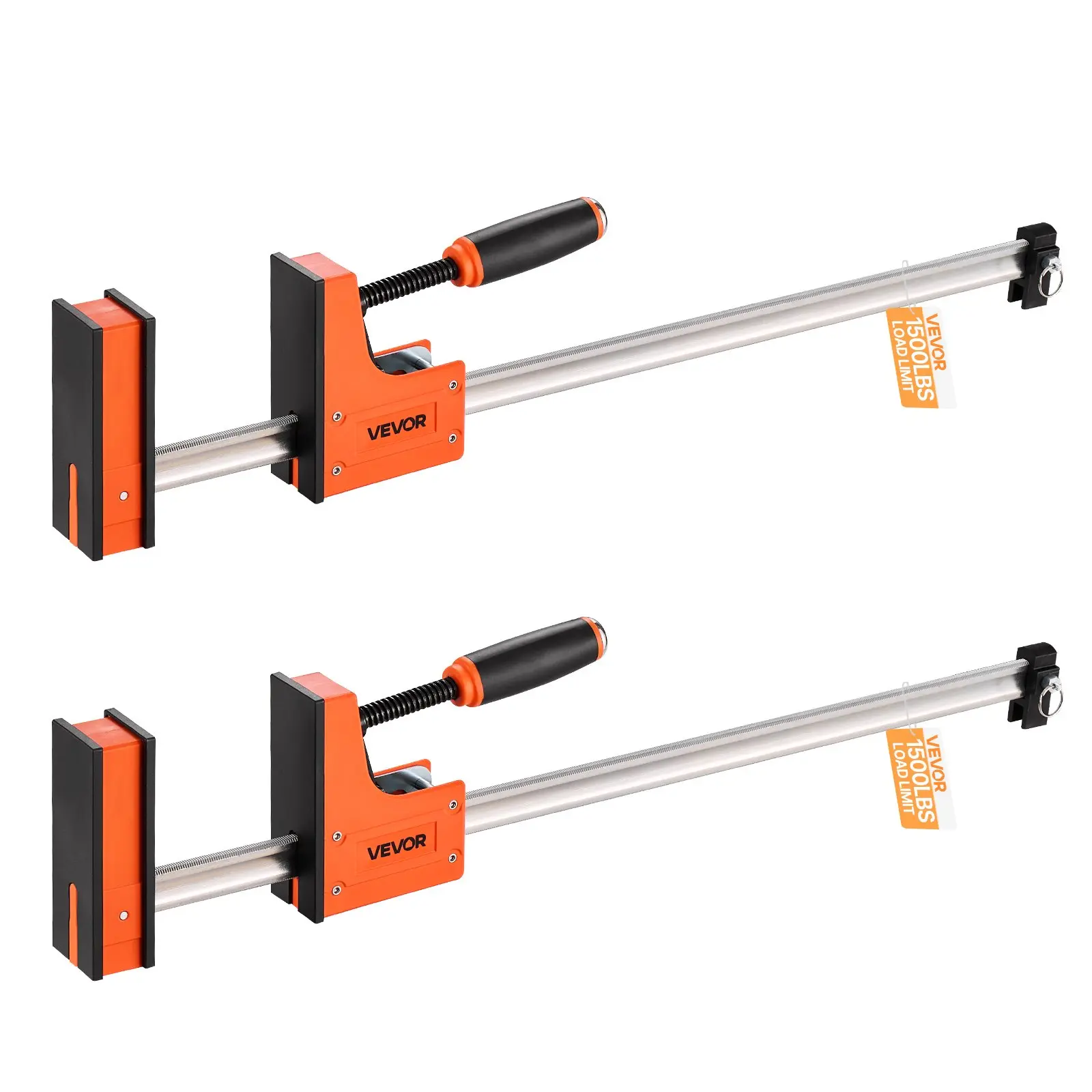 【DealsForYouDays】VEVOR Bar Clamps for Woodworking, 2-Pack 24 inch Parallel Clamp Set, F-Clamp with 1500 lbs Load Limit, Even Pressure, High-strength Plastic and Carbon Steel, for Woodworking Metal Working, Orange