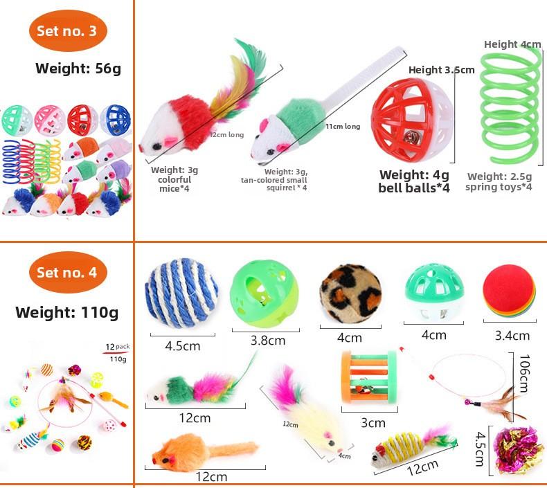 Interactive 21Pcs Cat Toys Kit Collapsible Cat Tunnel Feather Wand Plush Mouse Variety Pack for Indoor Cats Rechargeable Livestock Prod with Flexible Shaft pet stuff dog pepper spray dog bugs detector reverse slow feeder shaped harness silicone k9