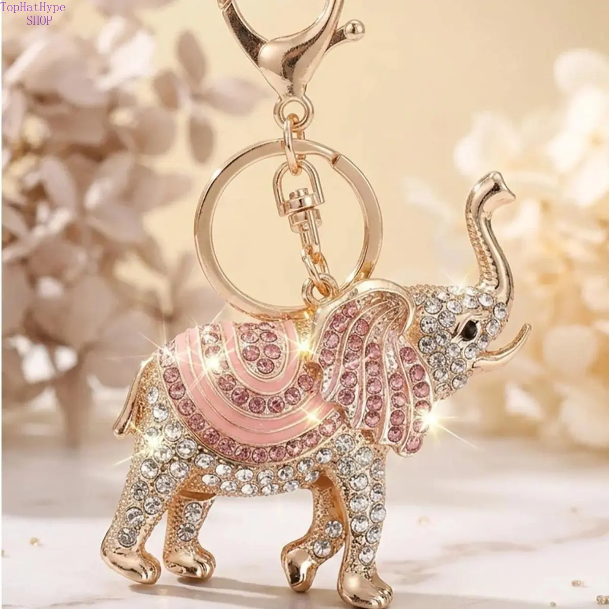 Rhinestone Elephant Hollow Out Pendant Keychain Charm, Bling Bling Keychains, Sparkling Keychain, Elegant Lady Bag Key Holder, Fashionable Alloy Keychain, Fashionable Accessory for Women