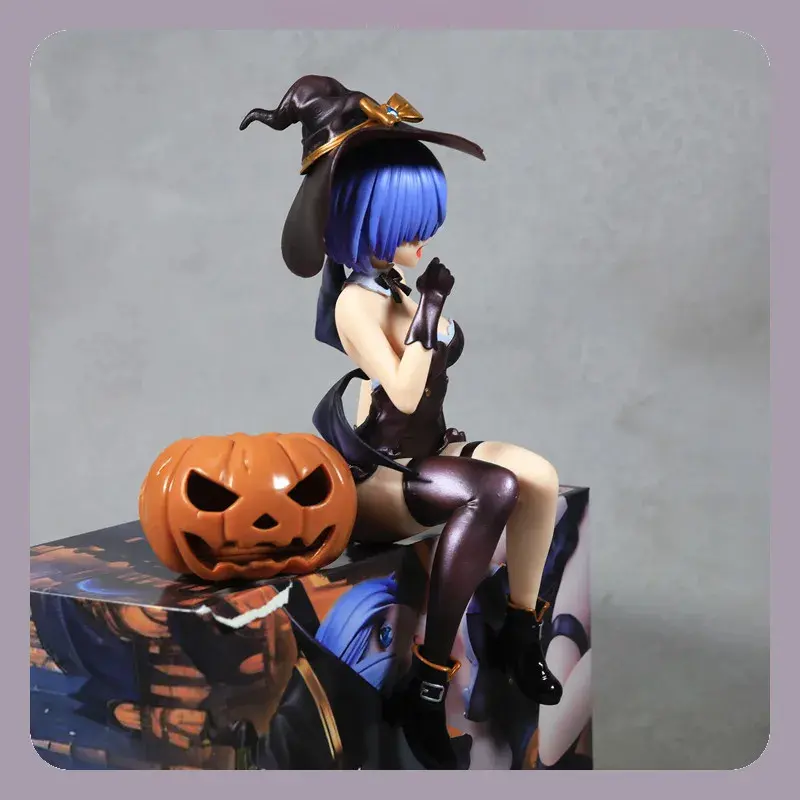 Zero Rem Halloween Magic Night Enchantress 18cm Anime Figure Statue Desktop Decoration Gift