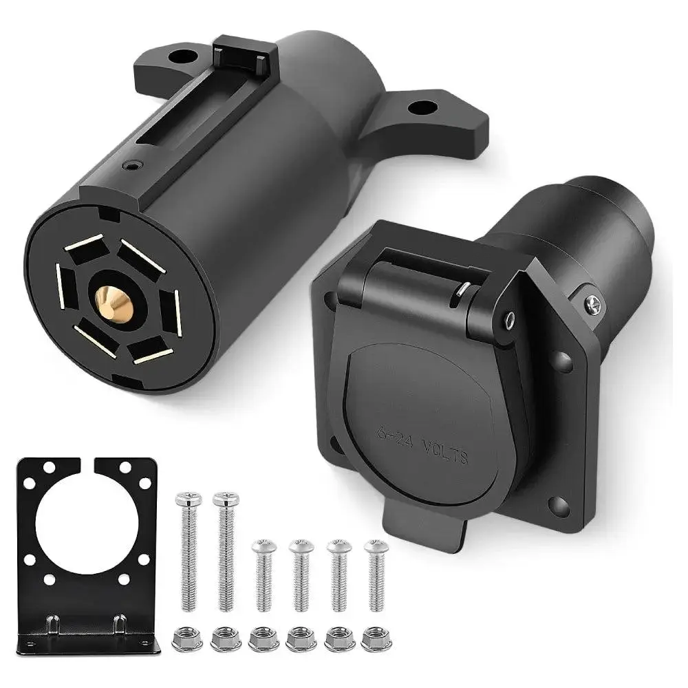 Nilight 7Pin Male Female Trailer Adapter Plug