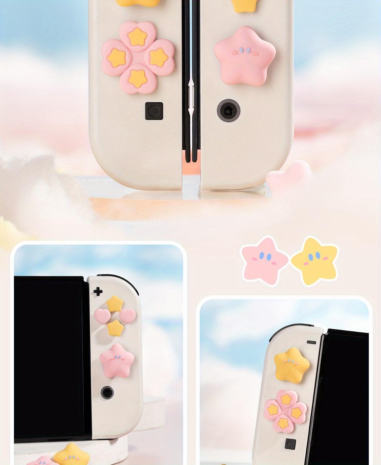 Silicone Thumb Grip Caps for Nintendo Switch/OLED - Non-Slip, Durable Joystick Covers with Cross Button Stickers - Perfect Gift Set