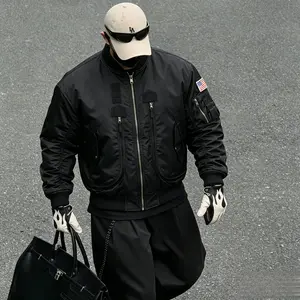 Viral Y2K Vintage Military MA‑1 Flight Bomber Jacket, Unisex Oversized Cargo Pilot Coat, Sherpa Fleece Lined Thickened Outerwear, Trendy Streetwear Daily Fall Winter OOTD Top