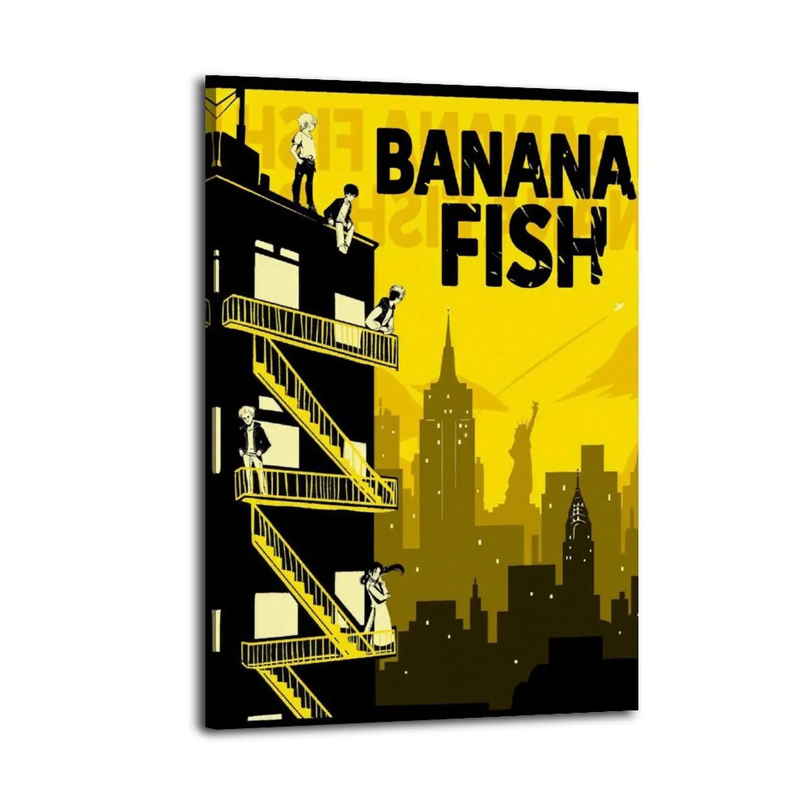 Banana Fish Canvas Prints | Bedroom Art | Bathroom Art | Trendy Wall Art | Funky Wall Art