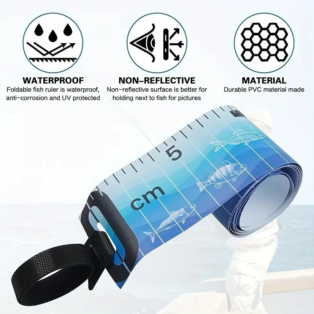 Foldable Waterproof Fishing Tape Measure, 35 Inches/90 Cm, Durable PVC Material, Essential Fishing Gear, Perfect for Anglers