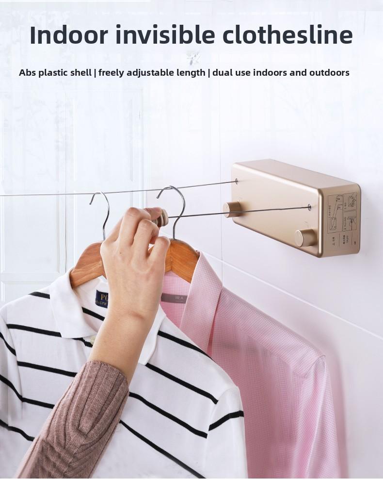 No-Drill Clothesline Indoor Retractable Clothes Drying Artifact Balcony Wall-Mounted Steel Wire Clothesline Invisible Retractable Clothes Rack No-Drill Clothesline Indoor Retractable Clothes Drying Artifact Balcony Wall-Mounted Steel Wire Clothesline Invisible Retractable Clothes Rack