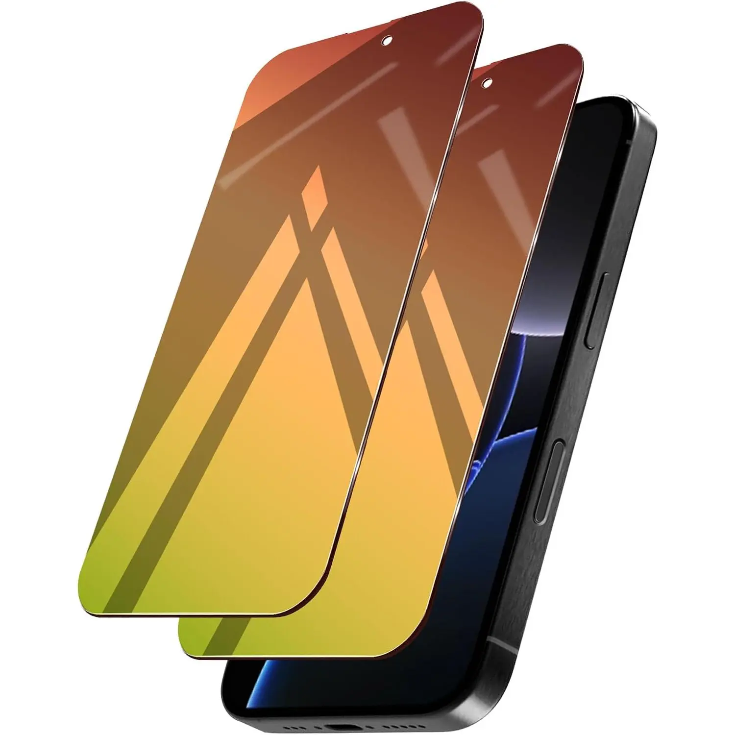 2 Pack for  16 Pro Max  Screen Protector Tempered Glass for iPhone16ProMax 6.9inch Anti-Spy Private Glass Film Anti-Blue Light No Bubble Anti-Scratch Full Coverage Gradient Green