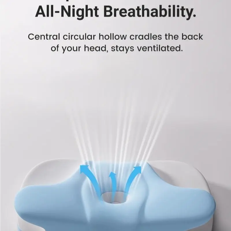 Butterfly Shape Cervical Contoured Memory Foam Pillow, Ergonomic Side Sleeper Neck Support Pillow, Orthopedic Contour Pillow for Deep Sleep