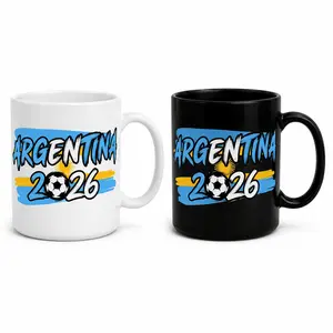 Argentina 2026 Soccer Ceramic Mug |   11oz 15oz "La Albiceleste" Argentine Football Fan Cup |   Sky Blue & White Supporter Souvenir Mug