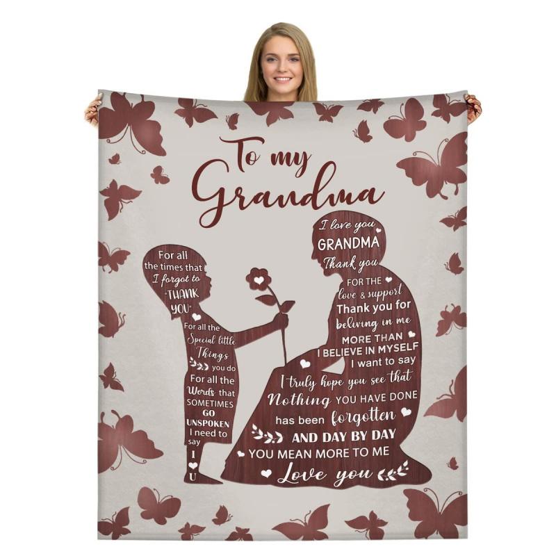 Grandma Blanket Gifts for Grandma Mother's Day Birthday Gifts from Grandchildren,Best Grandma Gifts Ideas,to My Grandma Gifts Blanket from Granddaughter
