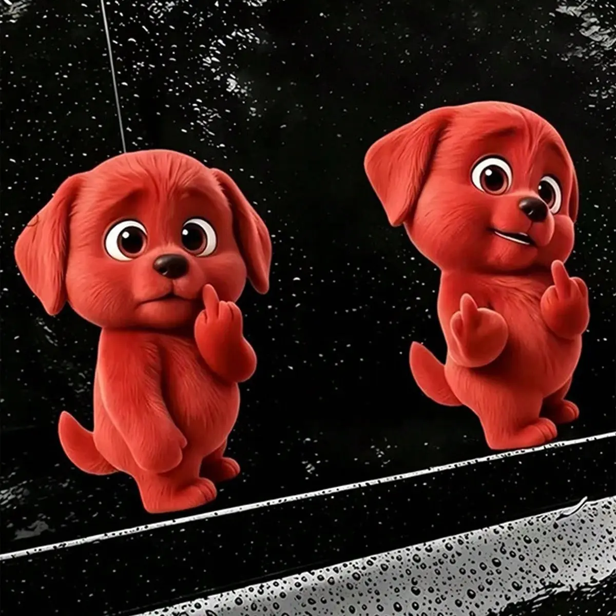 2pcs/set Cute Little Dog Waterproof Window Stickers, Decal for Side Windows, Rear Windows, Hoods, Roof Racks, Car & Electric Vehicles