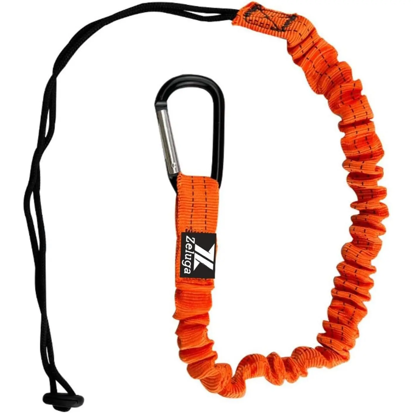 Tool Lanyard Shock Absorbing with Self-Locking Carabiner, Orange Tool Lanyard Shock Absorbing with Self-Locking Carabiner, Orange
