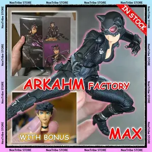 In Stock Arkahm MAX Factory Anime Figure Kaiyodo Revoltech Yamaguchi Catwoman PVC Figurine Ko Statue Collectible Model Gift Toys