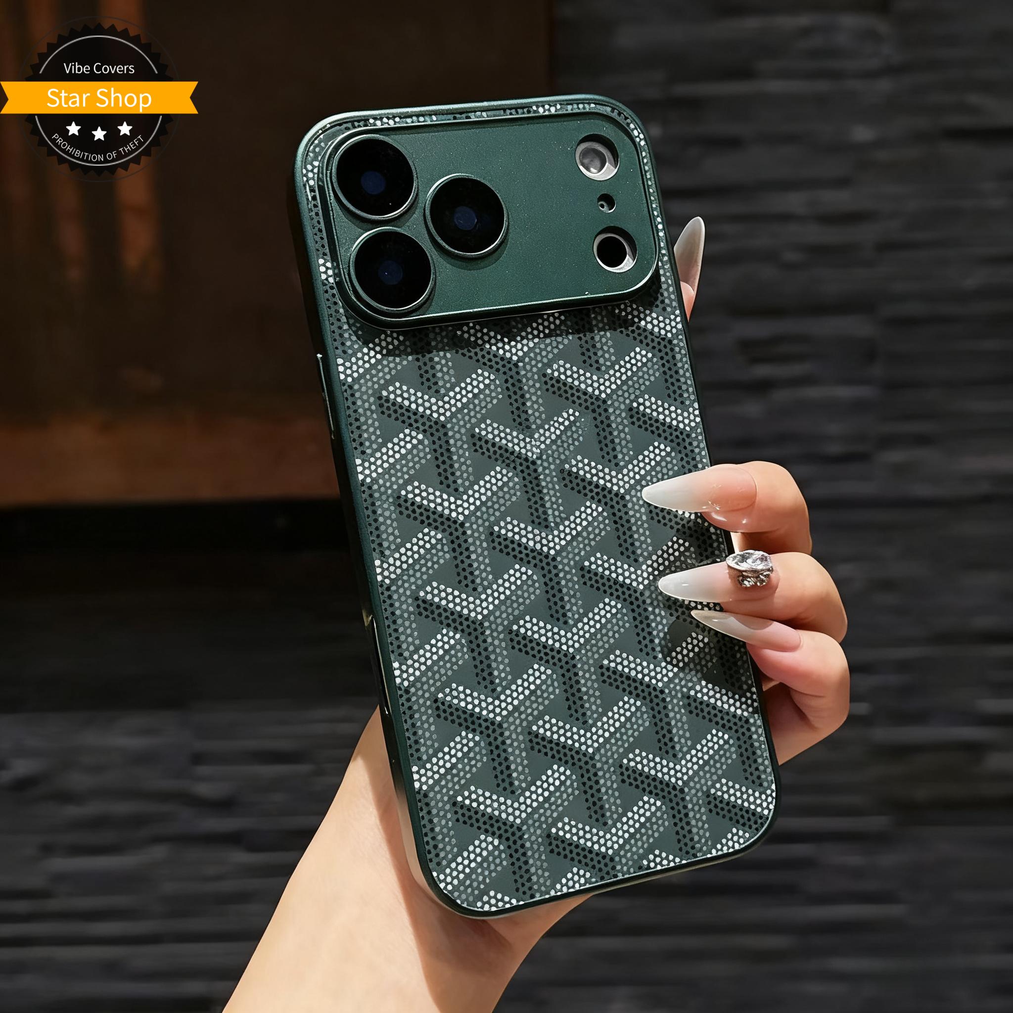 Trendy Full Coverage with Lens Protector IP 17 Pro Max Glass Back Panel 16 Pro Phone Case 15 Light Luxury/14/13 Acrylic Crystal Clear Protective Casing
