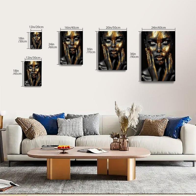 African Queen Portrait Poster Canvas Wall Art Home Decorative Prints Fade-Resistant Canvas Print Various Size for Home Gym Office Wall Decor