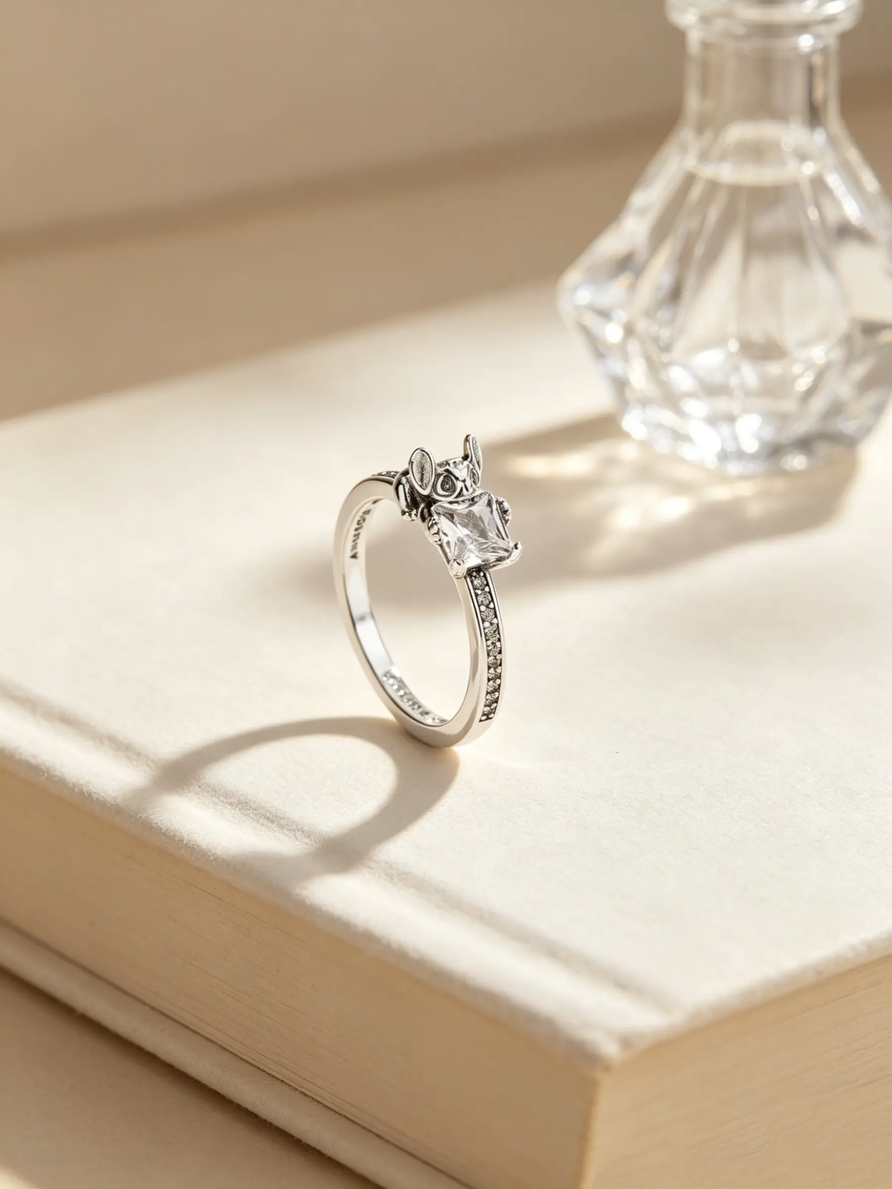 2026 Summer Original Pans Family New Anime Zircon Ring, Sparkling Rings, Women's Fashion High-Quality Accessory Gift, Metal Coating Copper Chain