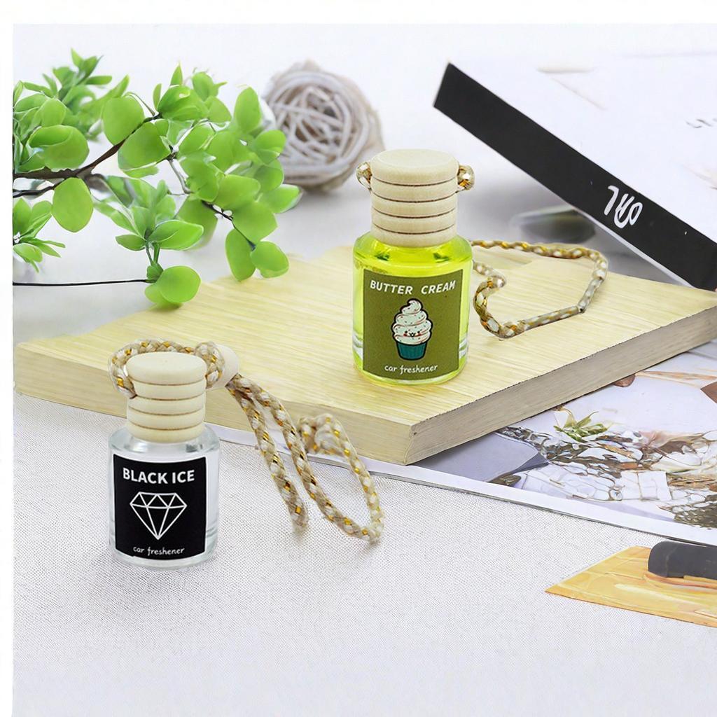 Car Aromatherapy Glass Bottle Pendant, Car Scents, 2 Counts Aromatherapy Rearview Mirror Perfume Pendant, Car Air Freshener Diffuser, Car Interior Accessories