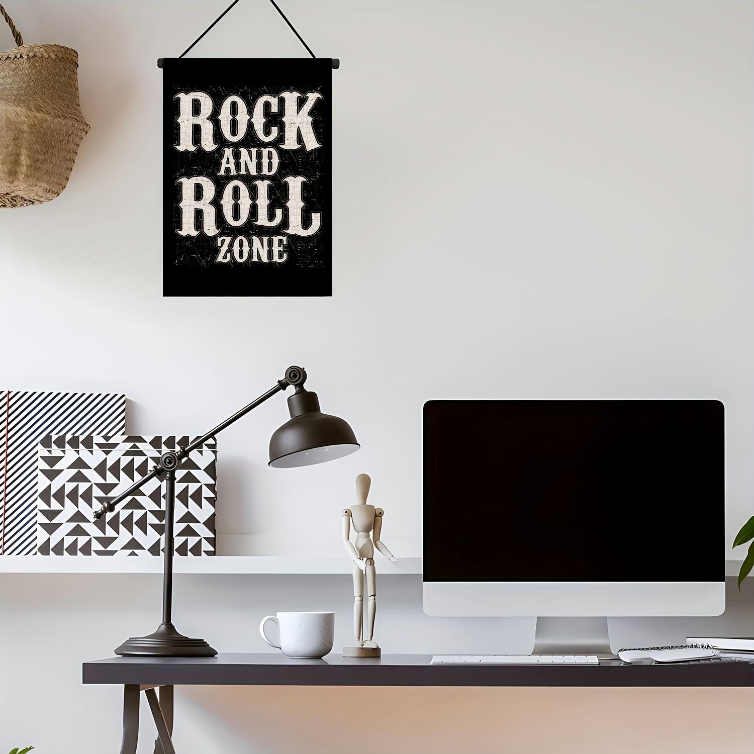 1pc, Rock And Roll Zone Garden Flag, Yard Outdoor House Room Decoration Banner, 12x18 In, Gifts For Families Friends Rock Lovers(ONLY FLAG)