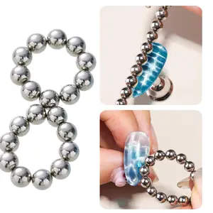 Ice Flower Water Ripple Cat Eye Nail Magnet, 5mm Round Magnetic Gel Beads, Quick Absorption, 3D Strips, Floral Carving, DIY Manicure Tool