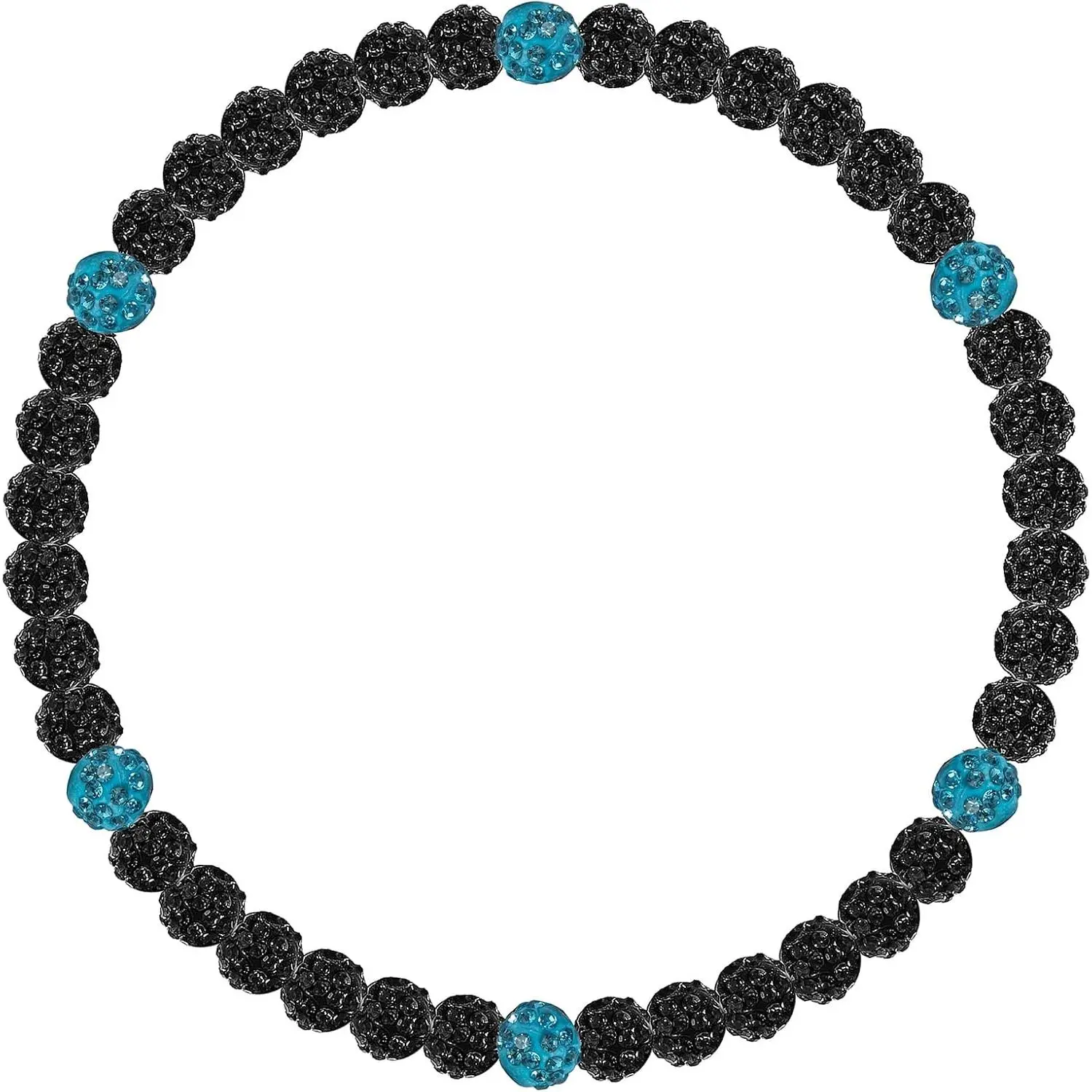 Baseball Ice Necklace Bling Rhinestone Beads Necklace Inspired Stretch Chain Necklace-16in/18in/20in/22in