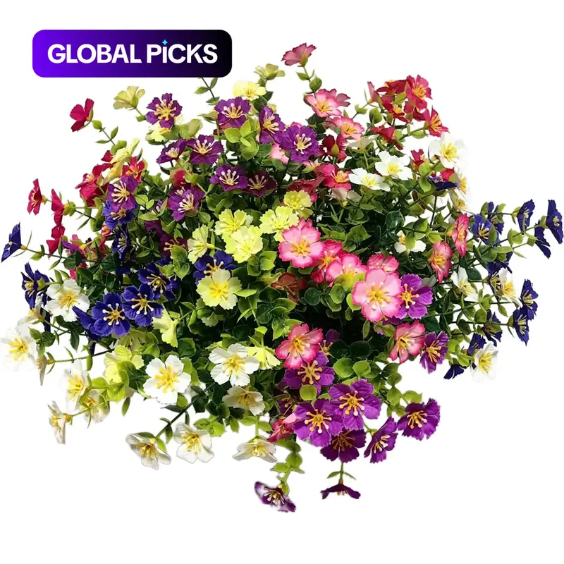 Artificial Mixed Flower, 12pcs/set or 24pcs/set UV Resistant Colorful Simulated Flower, Artificial Flower Arrangement, Decorative Flowers for Home Garden Porch, Artificial Flower Decorations, Fruit #GLOBAL PICKS