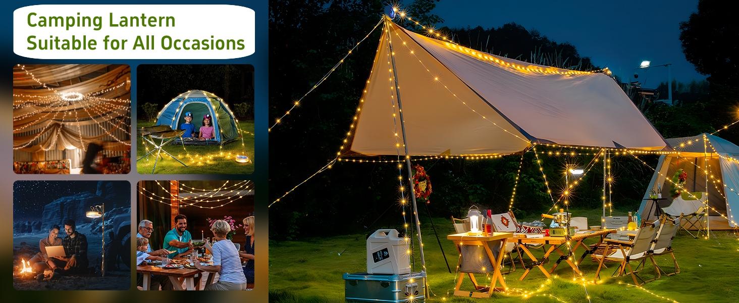 Solar  String Lights, 39.4FT Fairy String Lights 150LEDs, Portable Waterproof  Lamp with 8 Lighting Modes, Hanging Rechargeable Tent Lantern for Awning Garden Party Decor-Remote Control camping durable brightness