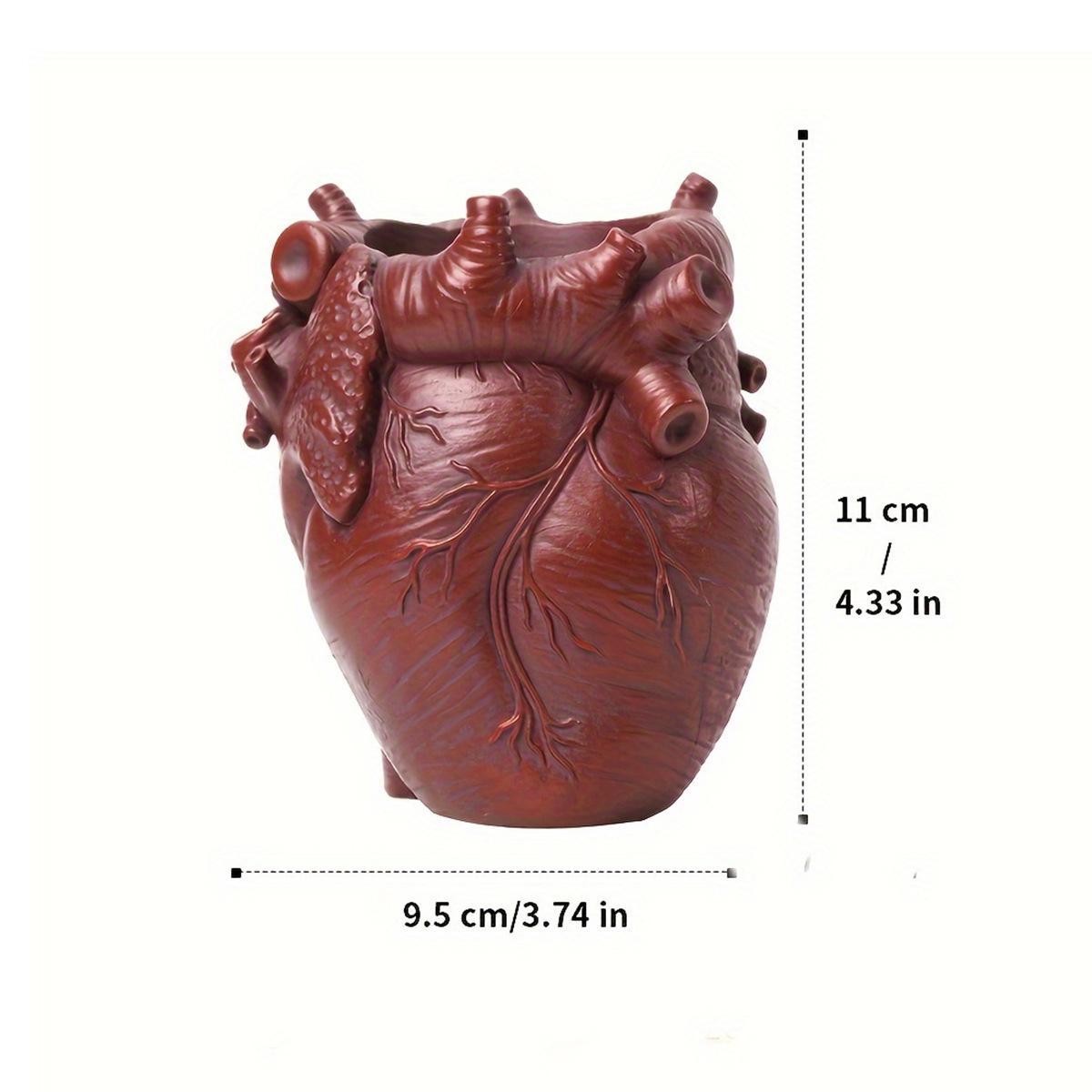 Gothic Anatomical Heart Resin Pen Holder Spooky Desk Organizer Unique Creepy Decor For Horror Fans Office Stationery Storage Halloween Home Decor Gift For Goth Dark Aesthetic Lovers