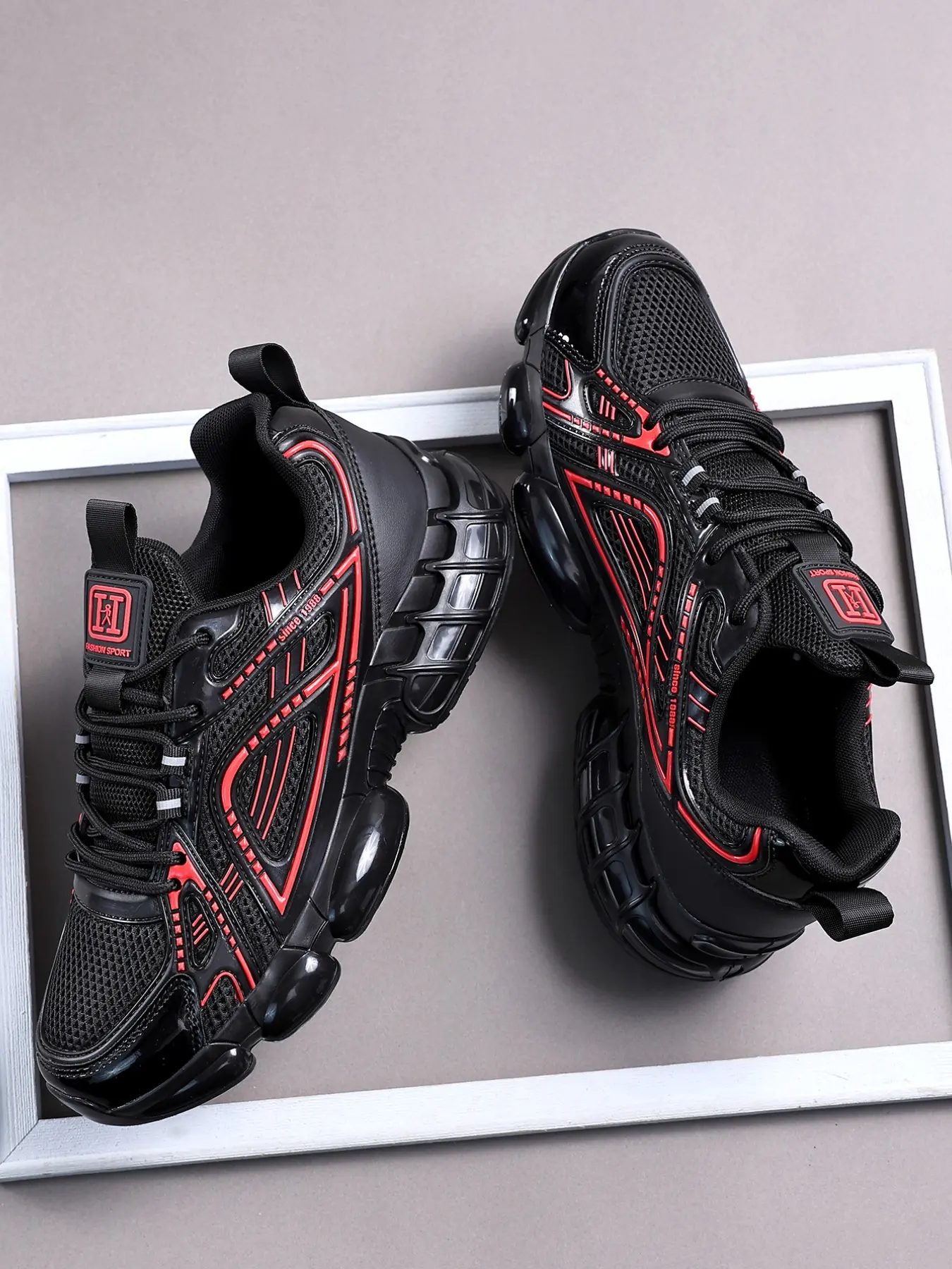 New High-Quality Men's Casual Shoes, Comfortable Laces, Sporty Outdoor Footwear, PU Leather Upper, PVC Sole, All Seasons