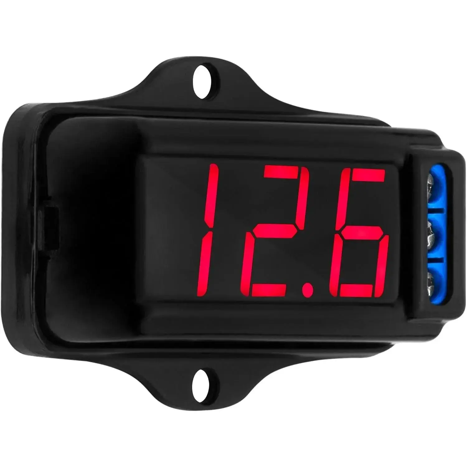 Automotive Digital Voltmeter Black, Red Automotive Car Audio, Digital Display, Measure and Monitor Electrical Voltage of The Battery, Easy to Install