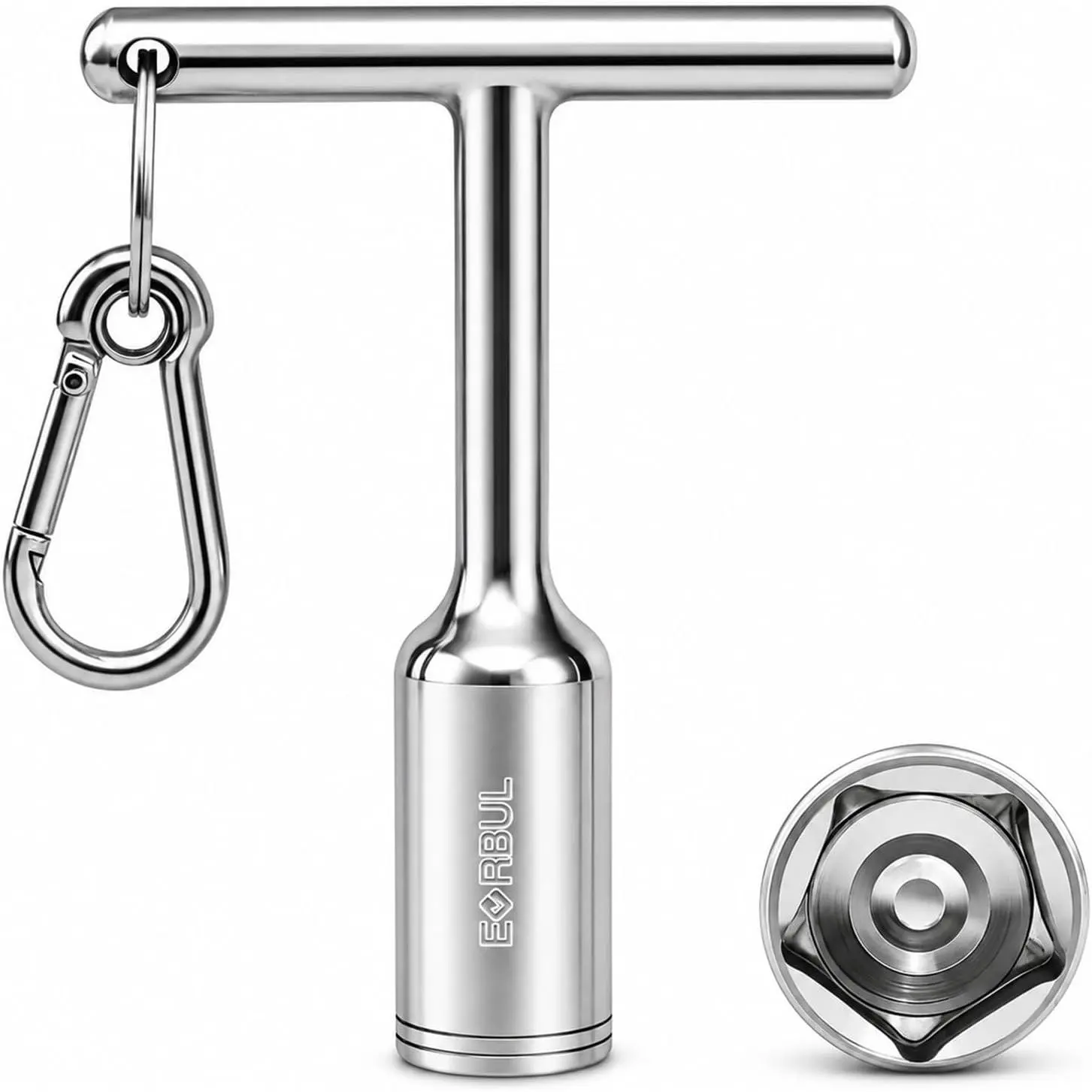 13/16" Deep Socket T-Handle Penta Wrench, 630 Stainless Steel Penta Socket Lineman Wrench for Pad-Mounted Transformer Penta  Bolt, Secondary Pedestal, Water Meter Pit Cover & Curb Box Key