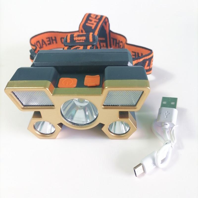 Rechargeable USB LED Headlamp, 1 Count Portable Adjustable Head-mounted LED Light For Outdoor Camping Fishing,Solocamping, Bikepacking, Glamping