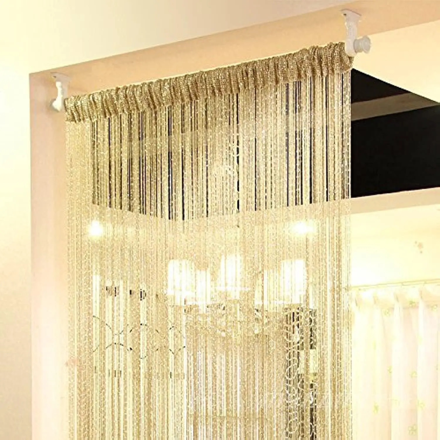 1x2 M Door String Curtain Rare Flat  Ribbon Thread Fringe Window Panel Room Divider Cute Strip Tassel for Wedding Coffee House Restaurant ,