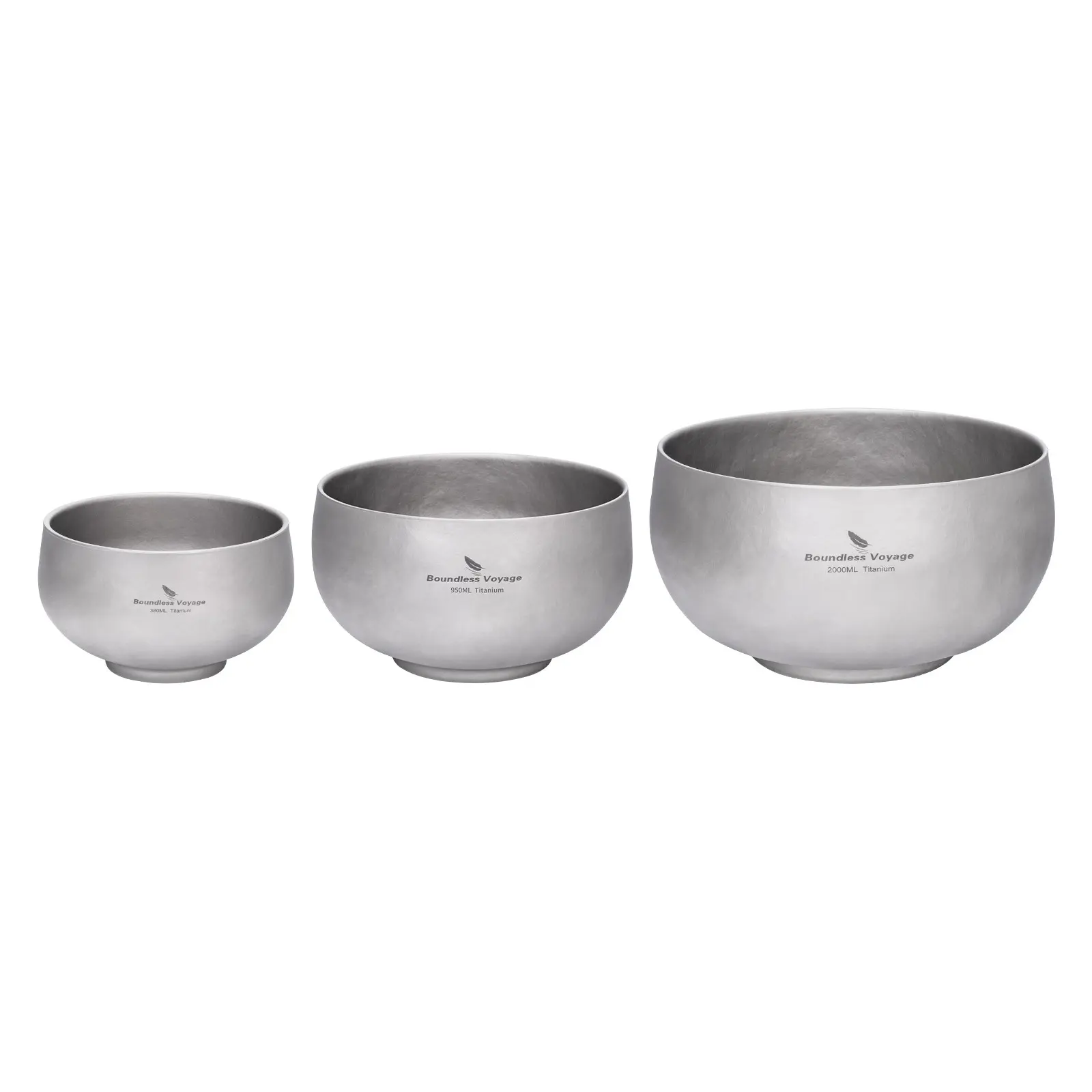 Boundless Voyage Titanium Double-Layer Bowl, Ultra Lightweight Portable Camping Picnic Tableware Salad Yogurt Bowl, Durable Large Capacity Bowl for Adult & Kids