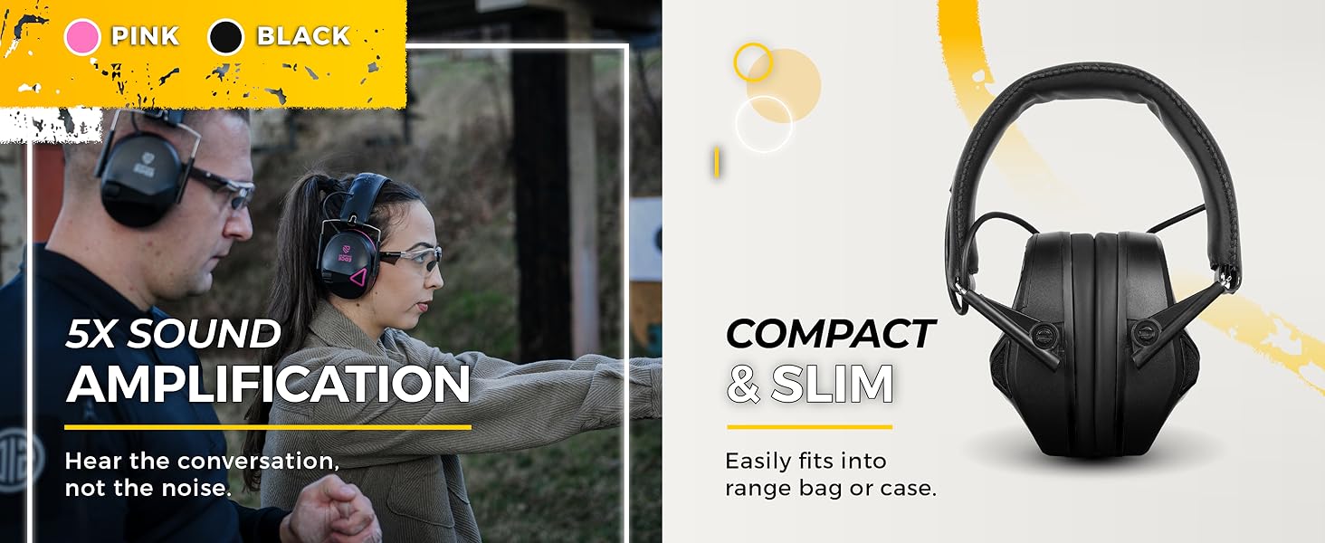 Complete Shooting Eye and Ear Protection: Earmuffs for Shooting, & Hard Case