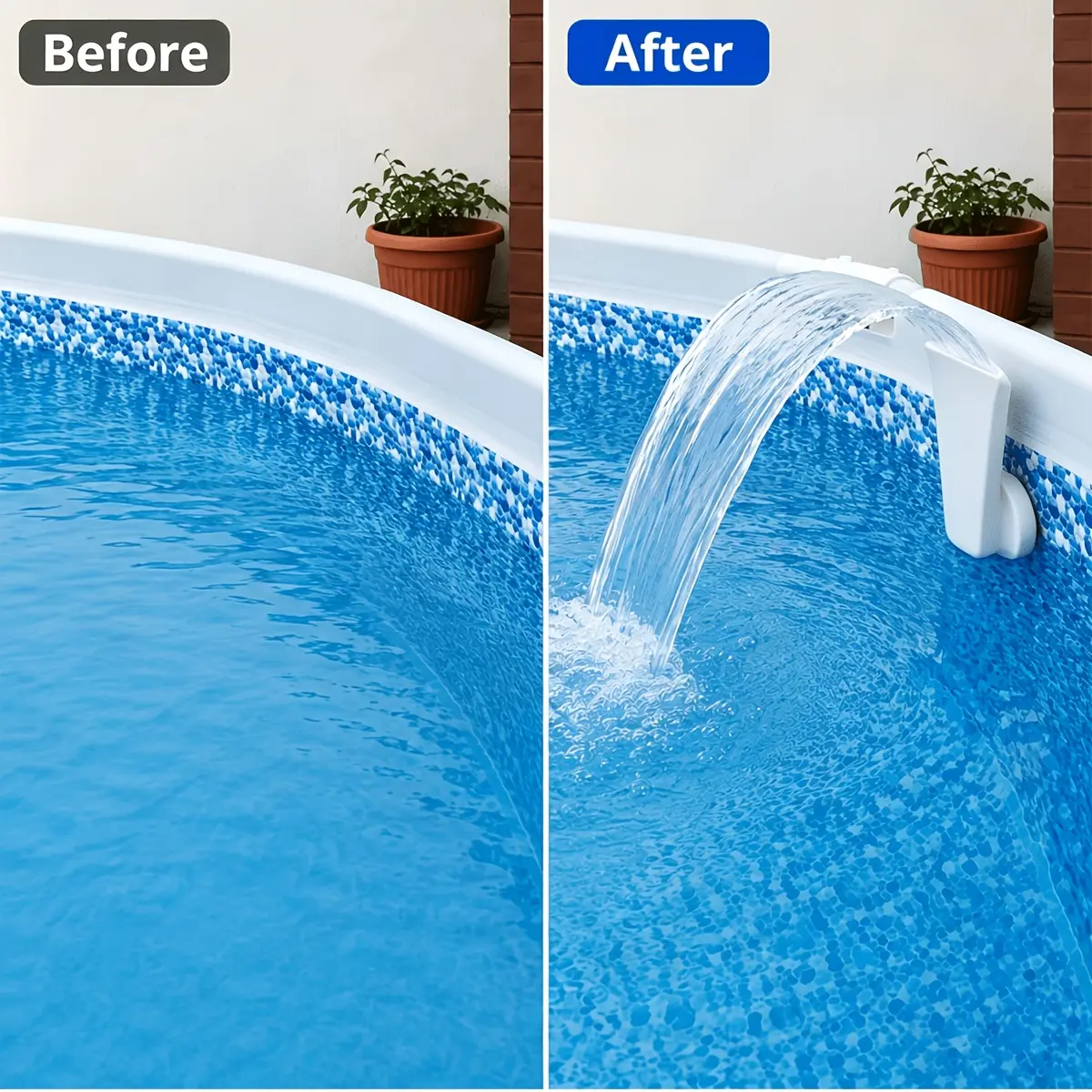 1 Set of Swimming Pool Outlet Fountain Waterfall Sprayer Universal Threaded Interface Easy Installation Wide Mouth Smooth and Stable Water Flow, Suitable for Family Backyard Ground Frame Inflatable Swimming Pool in Summer