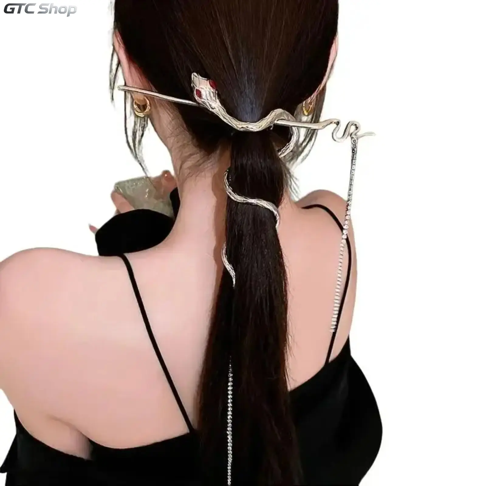 Hair Clips for Women, 2Pcs Punk Snake Tassel Barrettes with Sparkling Crystal Chains, Premium Durable Fashion Accessory, Ideal for Daily Wear, Party Occasions & Valentine’s Day Gifts for Female Friends