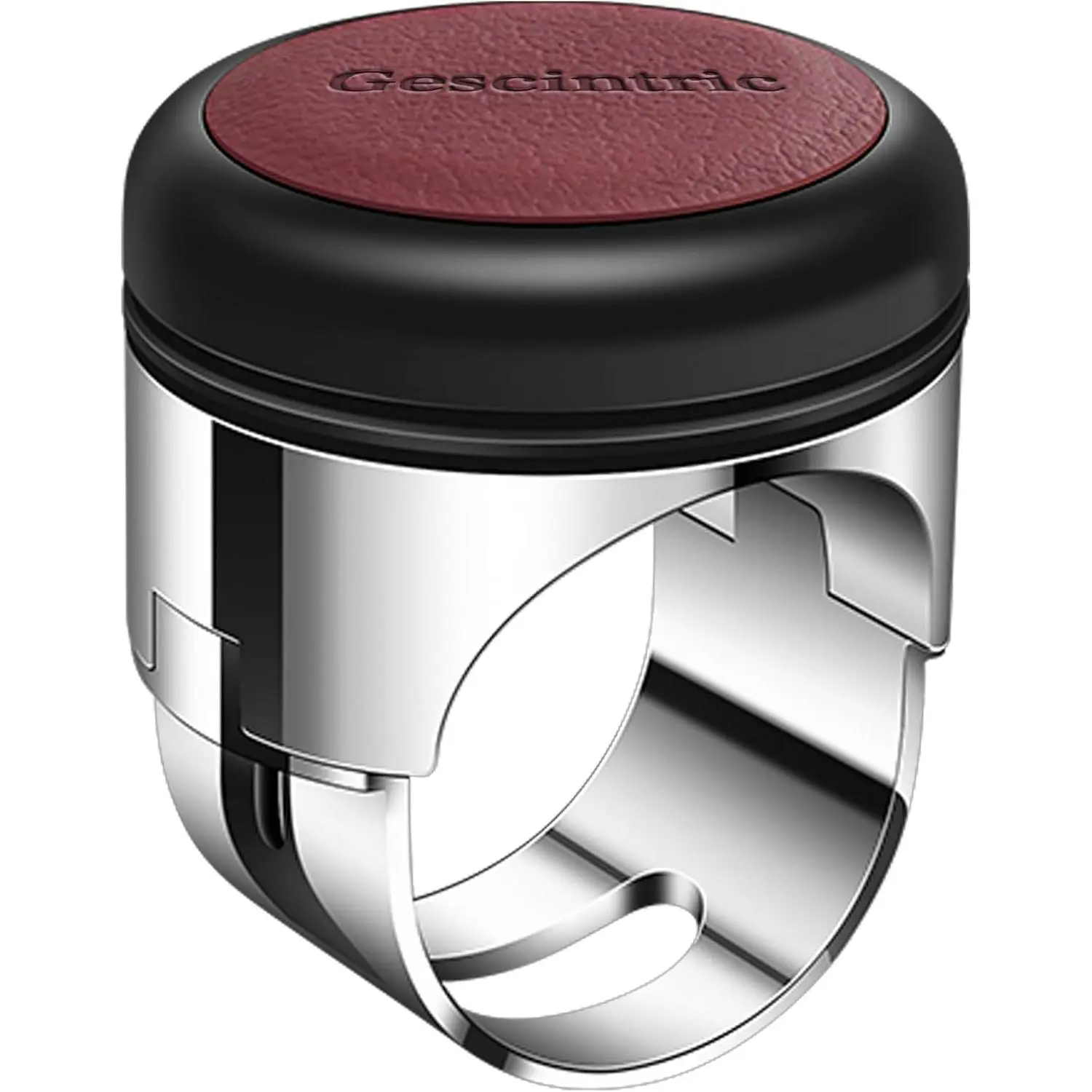 Car Steering Wheel knob Metal Sport knob Cow Leather Cover Spin Suicide knob fits Any car, Truck, Golf cart, Lawn Mower, Boat (red Cowhide)
